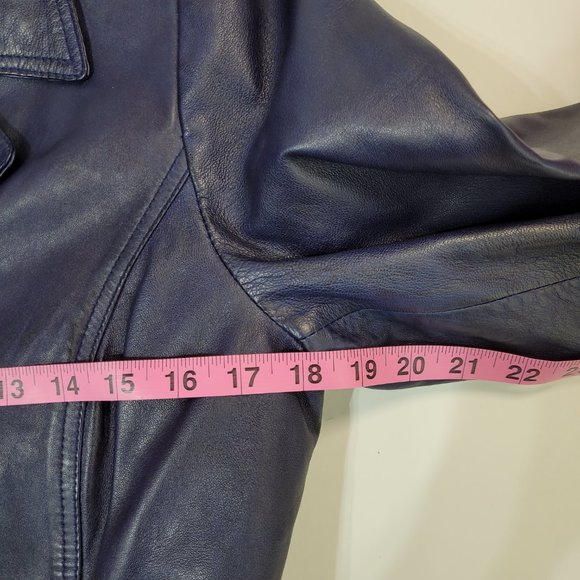 Boutique Of Leathers Women's Leather Jacket Blue - Size 14 - Picture 5 of 8